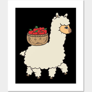 Alpaca with basket Posters and Art